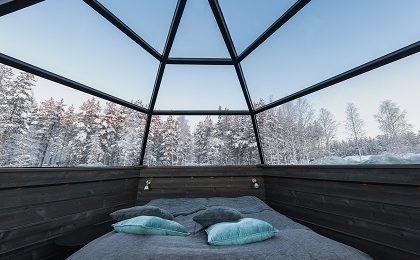 Interior Iglú de cristal Laponia